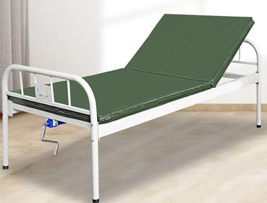 Semi Fowler Manual Header Side Elevation Regular Bed I Ivory Size(76 L X 36 Wx18 H) Inches I  (Bed & Mattress)